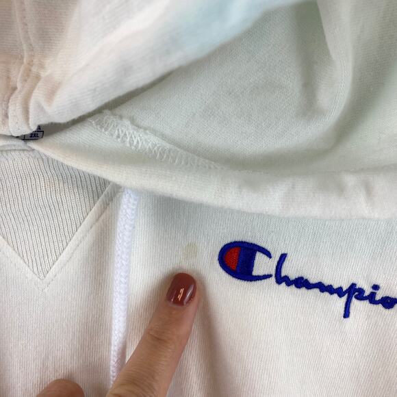 Champion Multicolor Oversized Tie-Dye Cotton Cropped Hoodie Sweatshirt Size XL - Picture 4 of 11